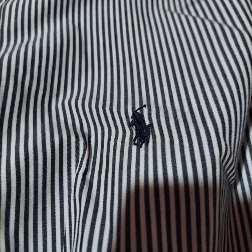 Ralph Lauren Blue Label Shirt Mens Large Striped Button Down Pocket - Picture 5 of 6